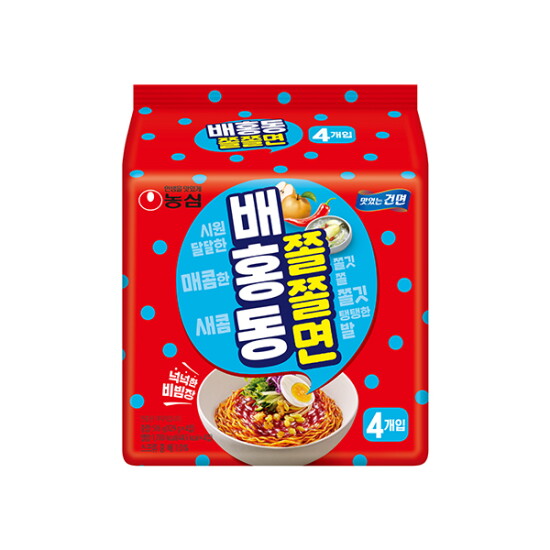[농심]배홍동 쫄쫄면 4입 x 2개/총 8봉
