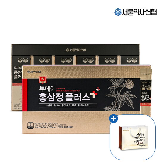 [서울약사신협][쇼핑백] 6년근 투데이 홍삼정 플러스 60포 (진세노사이드 15mg)