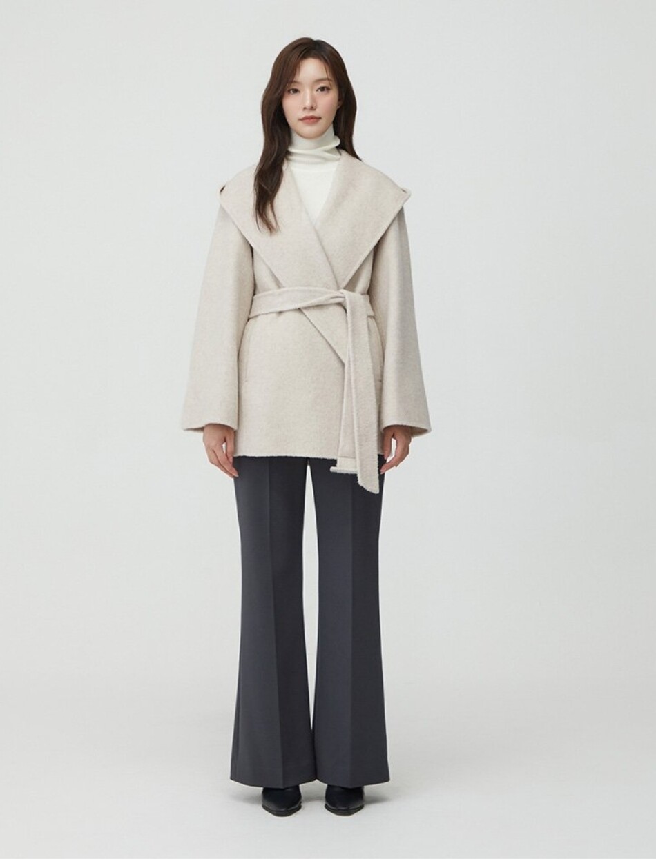 플라스틱아일랜드 알파카블렌디드 핸드메이드 후드 자켓 PR4HJ062