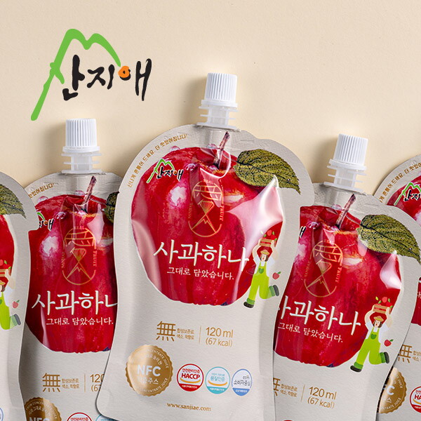 산지애 [빠른배송] 산지애 사과원액주스 120ml*60팩 NFC 착즙 사과즙