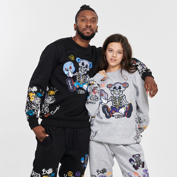 기타 [무니크영]F1165 무니크영 스컬 베어 맨투맨 티셔츠