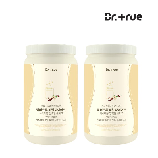[닥터트루(백)]리얼 다이어트 식사대용 단백질 쉐이크 스키니바닐라맛 750g 2개