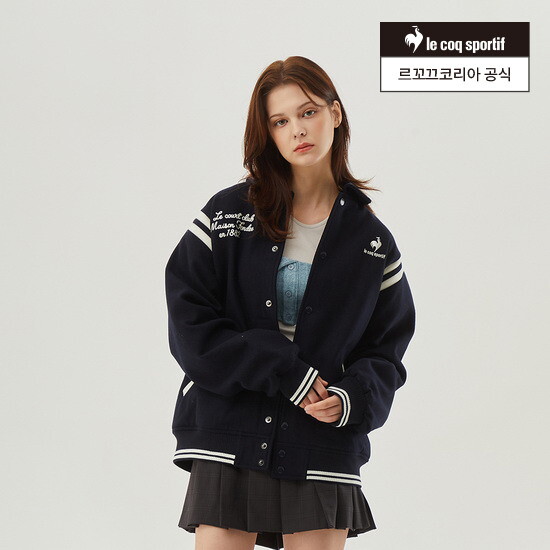 [르꼬끄 공식][30% OFF] 오버핏 바시티 자켓 (QO323TJK99)