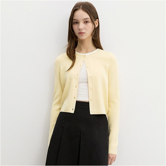 [시스티나](25 S/S) 미니멀 라운드넥 가디건