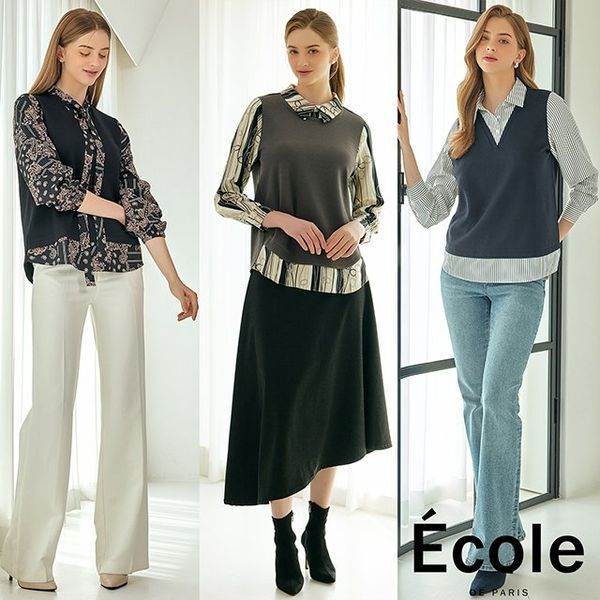 (주)티알엔 에꼴드파리 [하프클럽/에꼴드파리](백화점판매동일상품) 25FW 에꼴드파리 쉬크 레이어링 블라우스 3종