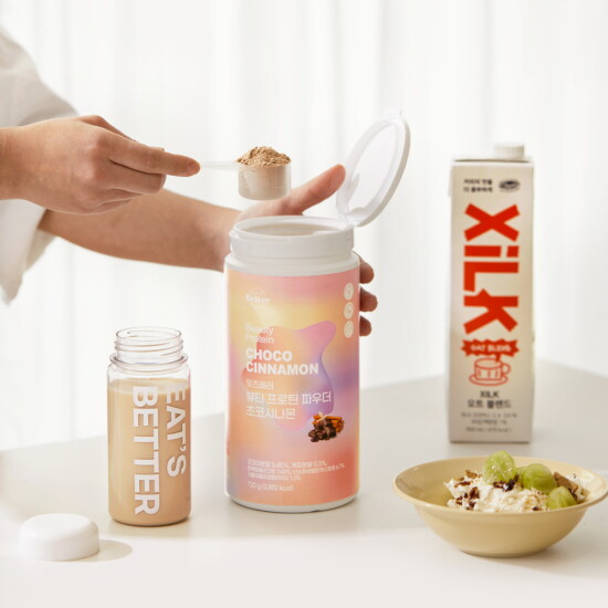 [잇츠베러]식물성 뷰티 프로틴파우더 + XILK 오트블렌드유 950ml*8팩