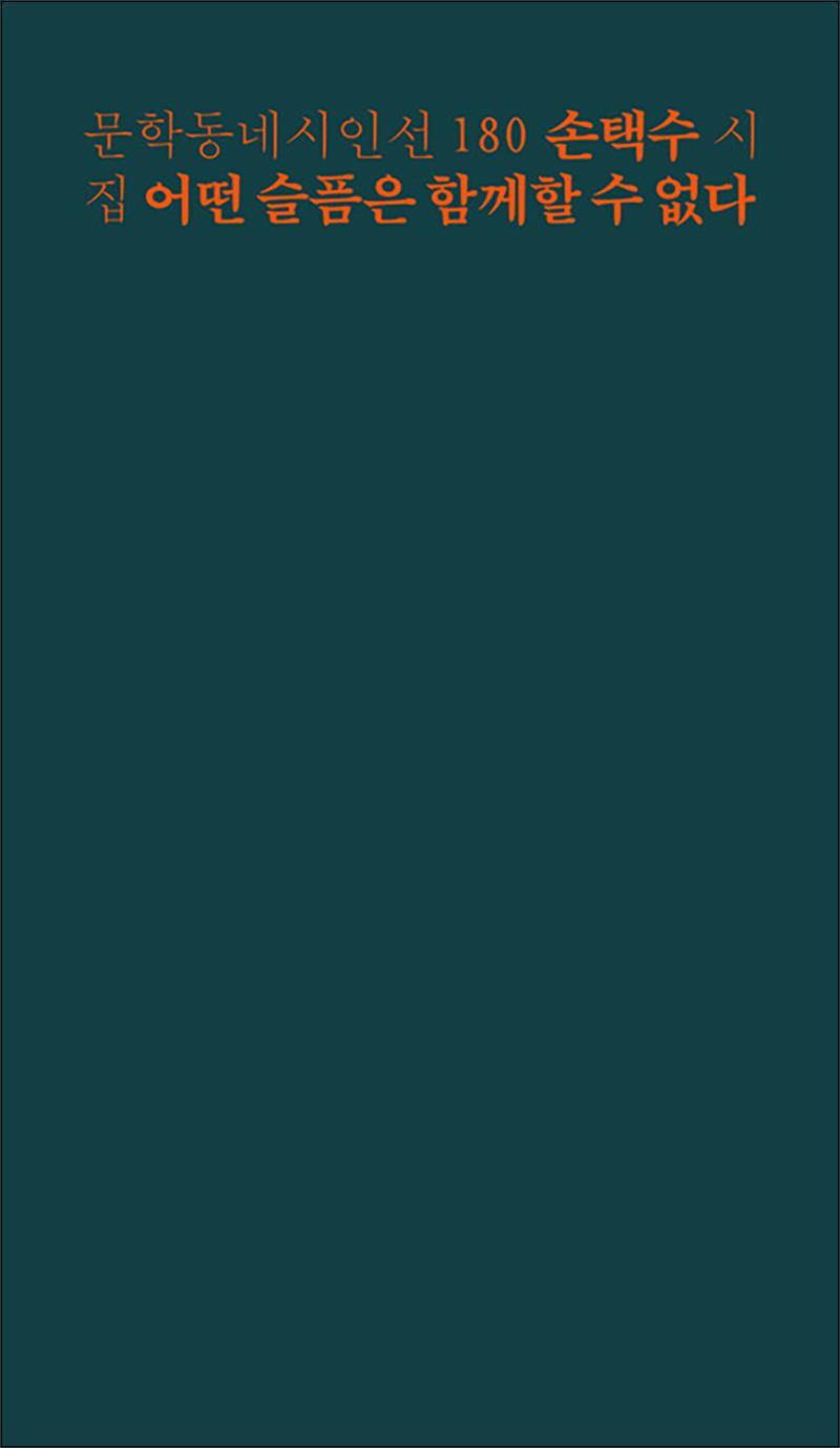 봄봄북스 [봄봄북스] 문학동네 시인선 180 - 손택수 : 어떤 슬픔은 함께할 수 없다