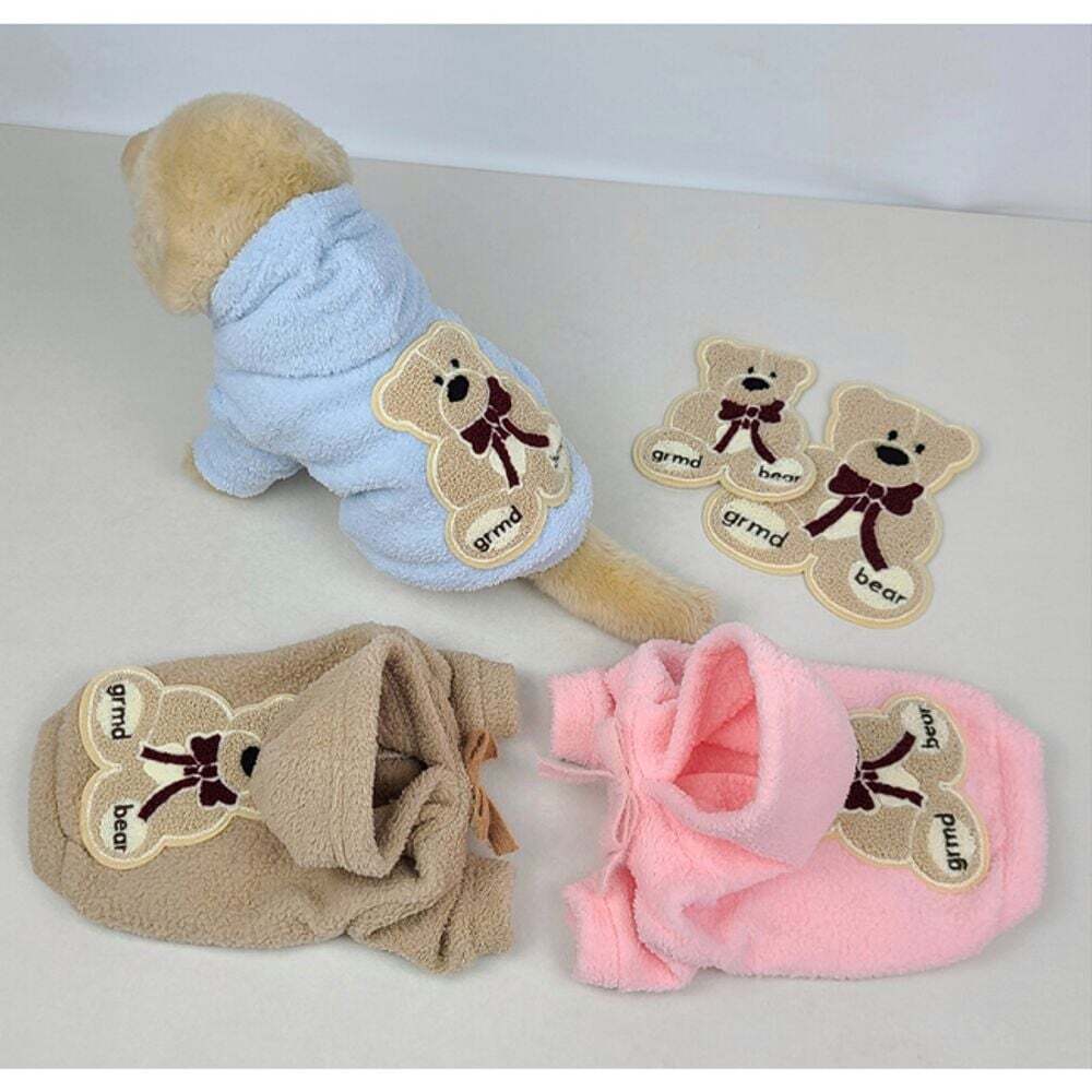 에이치플러스몰 강아지 빅베어 뽀글이 후드 티셔츠 1P 겨울 보온 외출