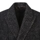 [지이크]F/W 프리미엄 블랙 패턴 해링본 더블 피크드라펠 롱코트 HH7005