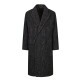 [지이크]F/W 프리미엄 블랙 패턴 해링본 더블 피크드라펠 롱코트 HH7005