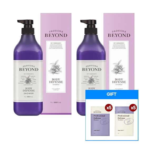 LG생활건강 비욘드(화장품) 비욘드 바디디펜스 샤워 1L 1+1 +프로디펜스 샴푸 5ml*5 + 트리트먼트 5ml*5