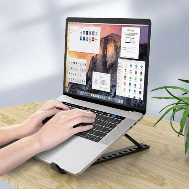 오너클랜 10단 각도조절 휴대용 접이식노트북거치대 파우치증정