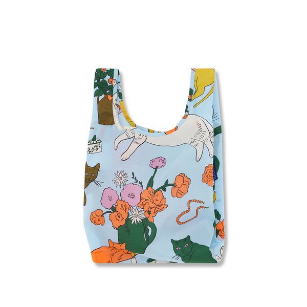 교보문고 원더스토어 바쿠백 소형 베이비 에코백 장바구니 Table Cats