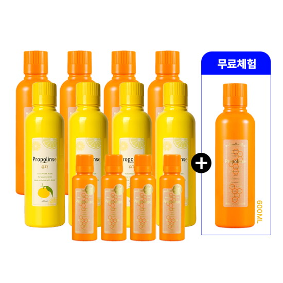 [프로폴린스][패밀리패키지]프로폴리스 가글 오리지널 600ml 4개 + 유자 600ml 4개 + 오리지널 150ml 4개 + 오리지널 600ml 1개(무료체험)