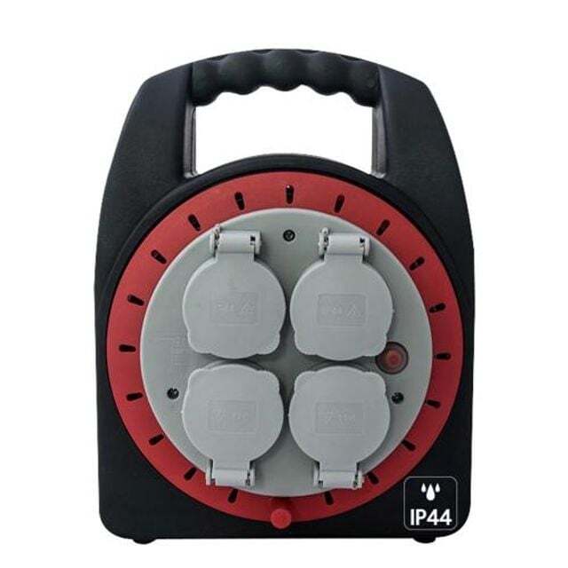 에이치플러스몰 세이즈 미니전선릴(접지) X2 IP-20M-1.5SQ-레드 1EA