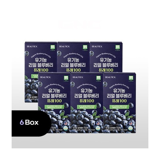 [뷰틱]◇[6박스] 뷰틱 유기농 리얼 블루베리 퓨레 100 (20g X 14포 X 6박스)
