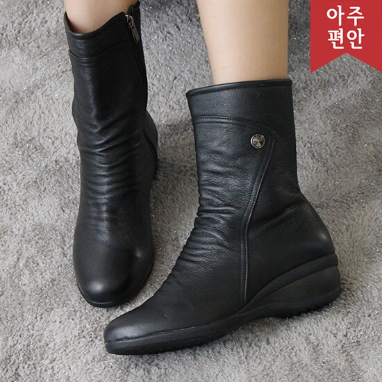 deombau 호박슈즈 4.5cm 국내생산 양가죽 우레탄창 보온쿠션안감 원코인 하프부츠 111632