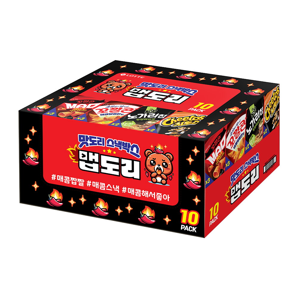 롯데웰푸드 맛도리 스낵박스 맵도리 630g (꼬깔콘6봉+치토스2봉+오잉노가리칩2봉)