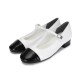 [포멜카멜레][포멜카멜레] T 스트랩 메리제인 화이트 펌프스 3CM (FJY1F1SP801W1)