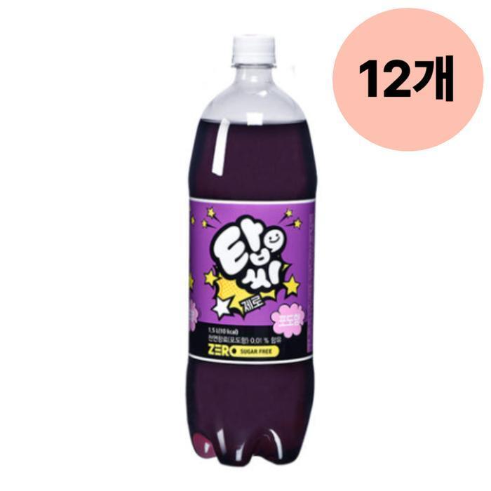 셀러허브 식품 일화 탑씨 제로 포도향 탄산 음료 페트 1.5L 12개