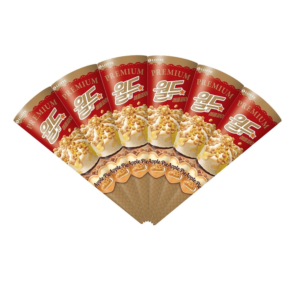 롯데웰푸드 롯데웰푸드 월드콘 북중미 이벤트 프리미엄 월드콘 애플파이 160mlx6