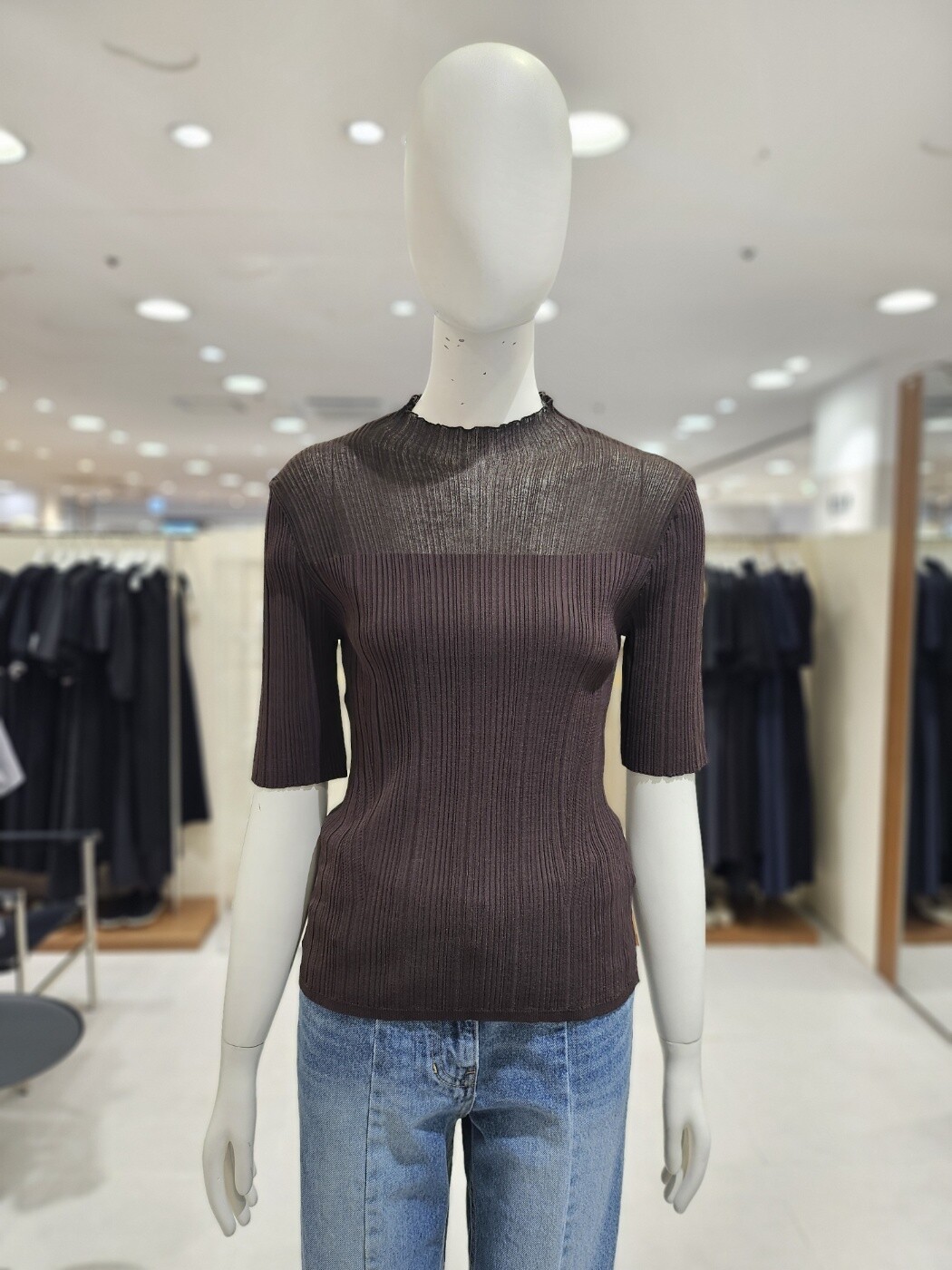 쥬크(ZOOC)- (롯데아울렛)(주크)반폴라넥시스루슬림니트(V243KSK903)