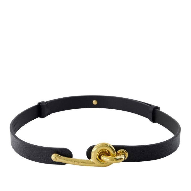 버버리 버버리 블랙 가죽 브라이들 벨트 8115675 A1189 BLACK