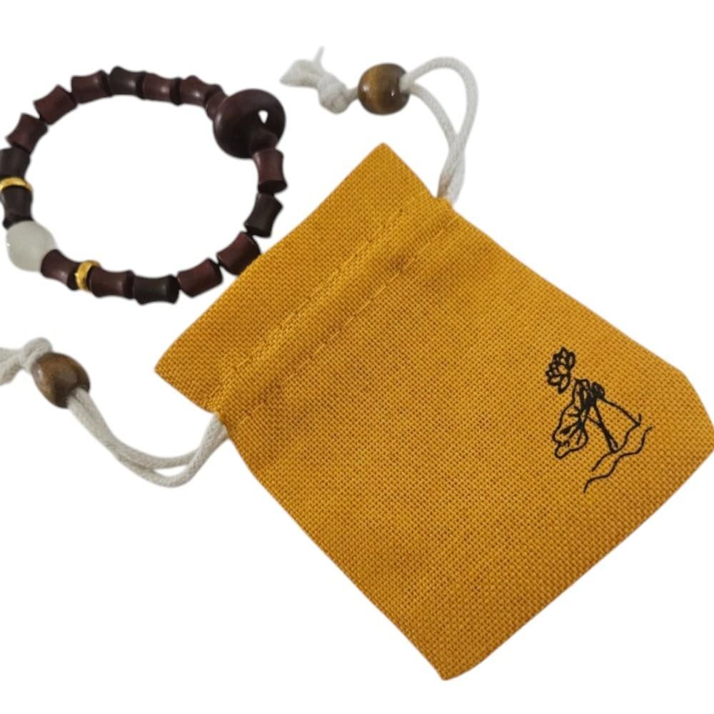 친절한탄씨 (5개묶음) 연꽃 염주 주머니 미니 파우치 스트링 가방 부적파우