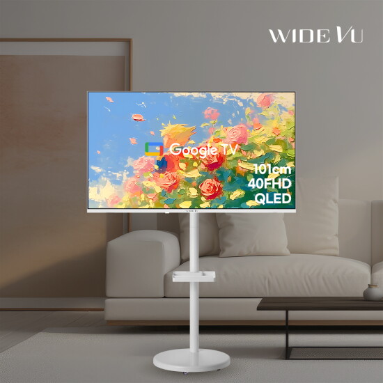 [와이드뷰][와이드무빙뷰] 화이트에디션 삼탠바이미 클래식 셋트 QLED 101cm(40인치) FHD 스마트 이동식 TV 중소바이미