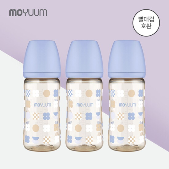 [모윰][모윰]PPSU 노꼭지 올인원 젖병 270ml 트리플팩 - 클로버 에디션
