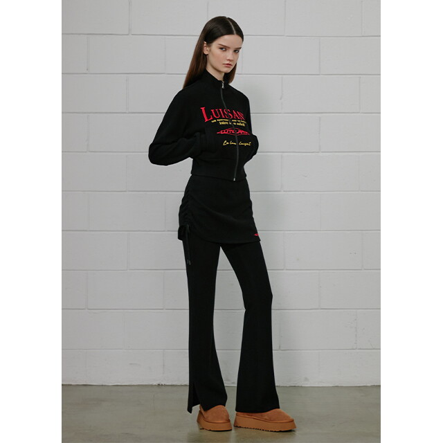 에고이스트(아울렛) 레터링 프린팅 포인트 스커트 레이어드 부츠컷 팬츠 ER4CP661