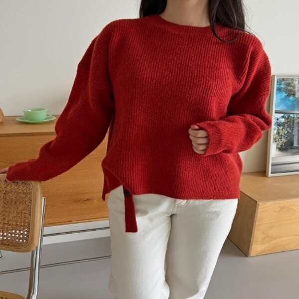 당사협력업체 / 당사협력업체 기타 [브이와이][VY] 여자 포근 홀리데이 빨간 언발 카시미어 무지 니트_15593139_588847