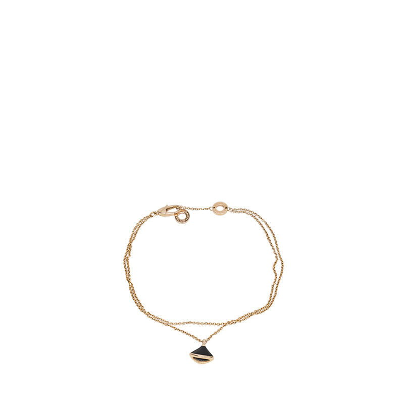 불가리/병행수입 불가리 [중고명품] 블랙 오닉스 로즈 골드 18K 디바스 드림 팔찌