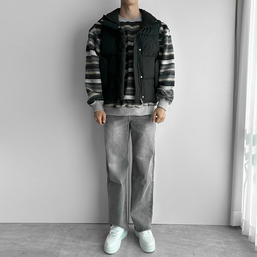 뉴메이드 뉴메이드 / 페스타 그레이진 와이드 청바지 / 빅사이즈 36