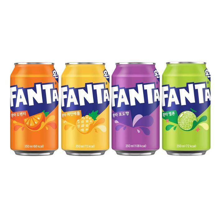 셀러허브 식품 환타 뚱캔 350ml 4종 혼합 / 오렌지 3캔 + 파인 3캔 + 멜론 3캔 + 포도 3캔 / 총 12캔