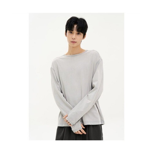 에잇세컨즈 에잇세컨즈 에잇세컨즈 8SECONDS 가먼트다잉 핑거홀 티셔츠 라이트그레이 7173165 456841SSA2