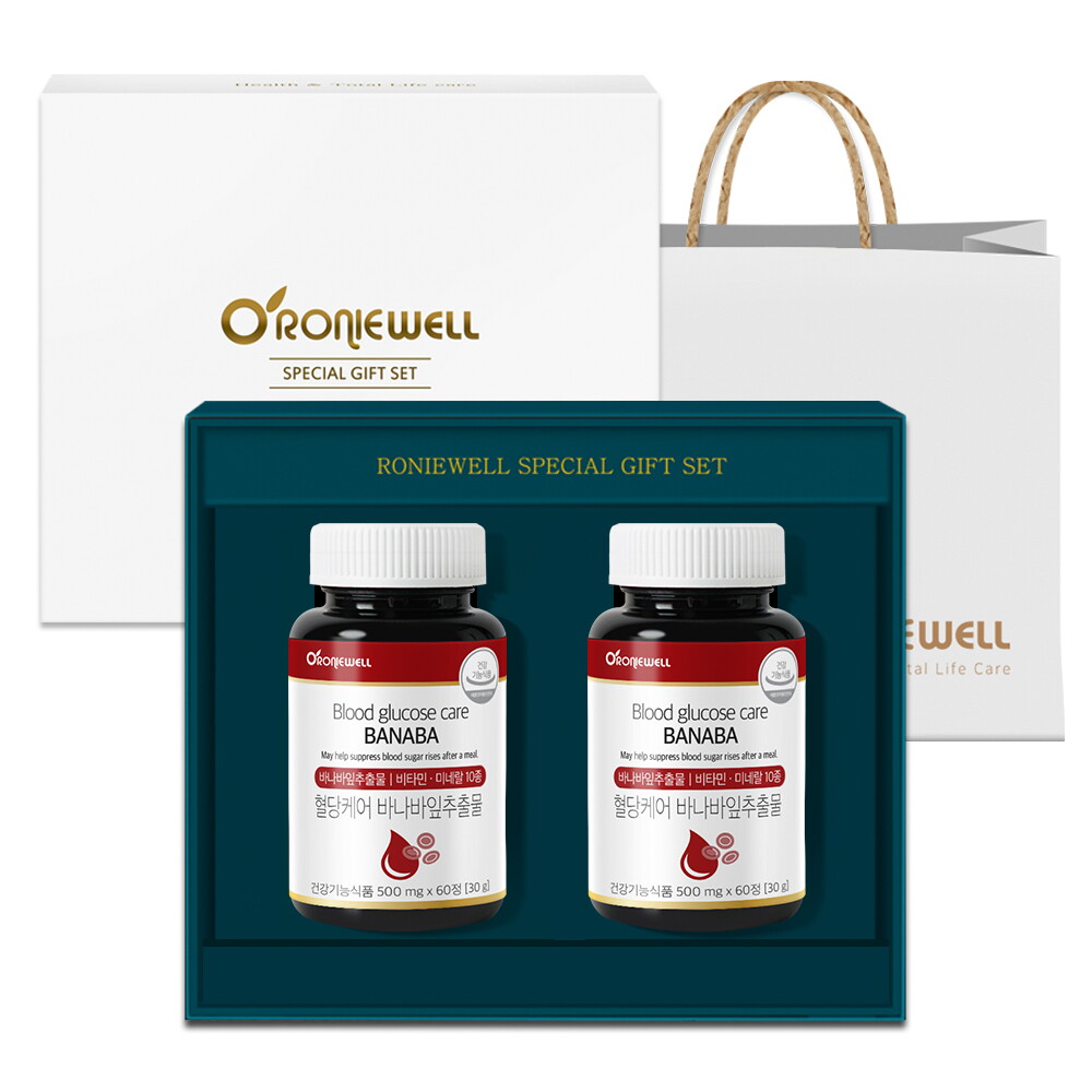 로니웰(백) (로니웰) 혈당케어 바나바잎추출물 60정 2개입 선물세트