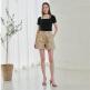 [누브][정상가 78000원][누브] Two Tuck Cotton Short Pants - Beige