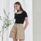 [누브][정상가 78000원][누브] Two Tuck Cotton Short Pants - Beige
