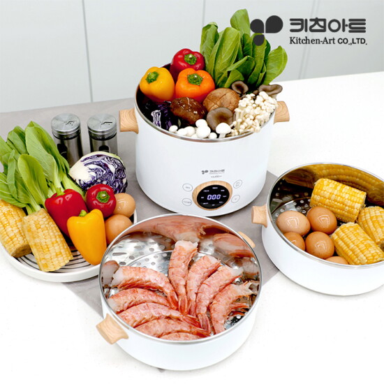 [키친아트][무료배송] 키친아트 만능요리 3단 다용도 멀티쿠커 찜기 KA-W2535 / 화이트