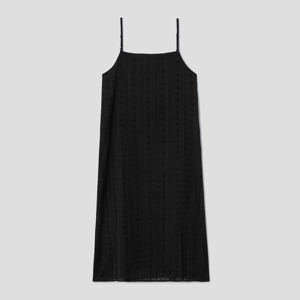 에잇세컨즈 여성 아일렛 롱 원피스  블랙 356471WM05