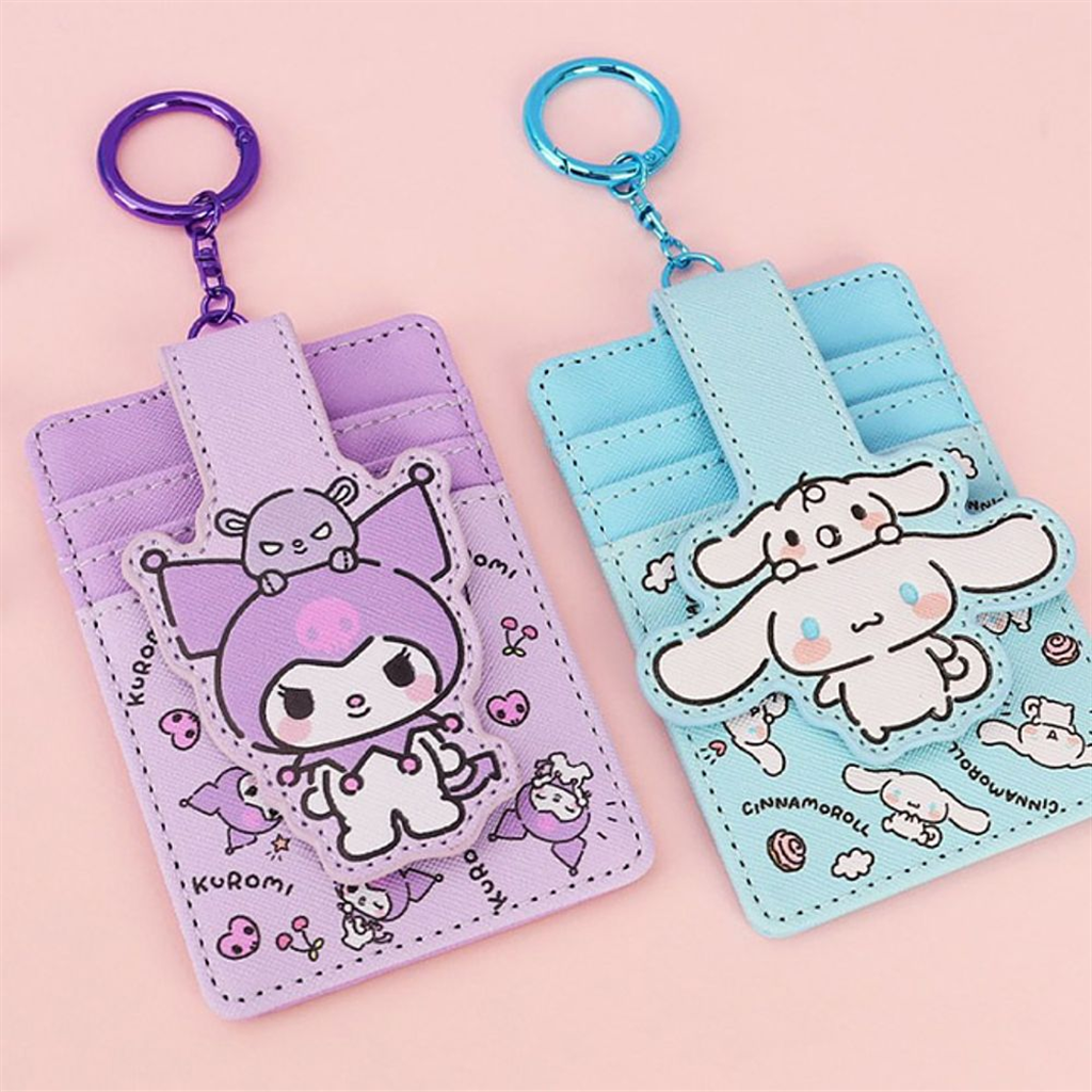 윙하우스 석진케이 RFID차단카드지갑 산리오 RFID차단 세로 3단 카드지갑 키링 1P 키홀더 범죄방지카드지갑