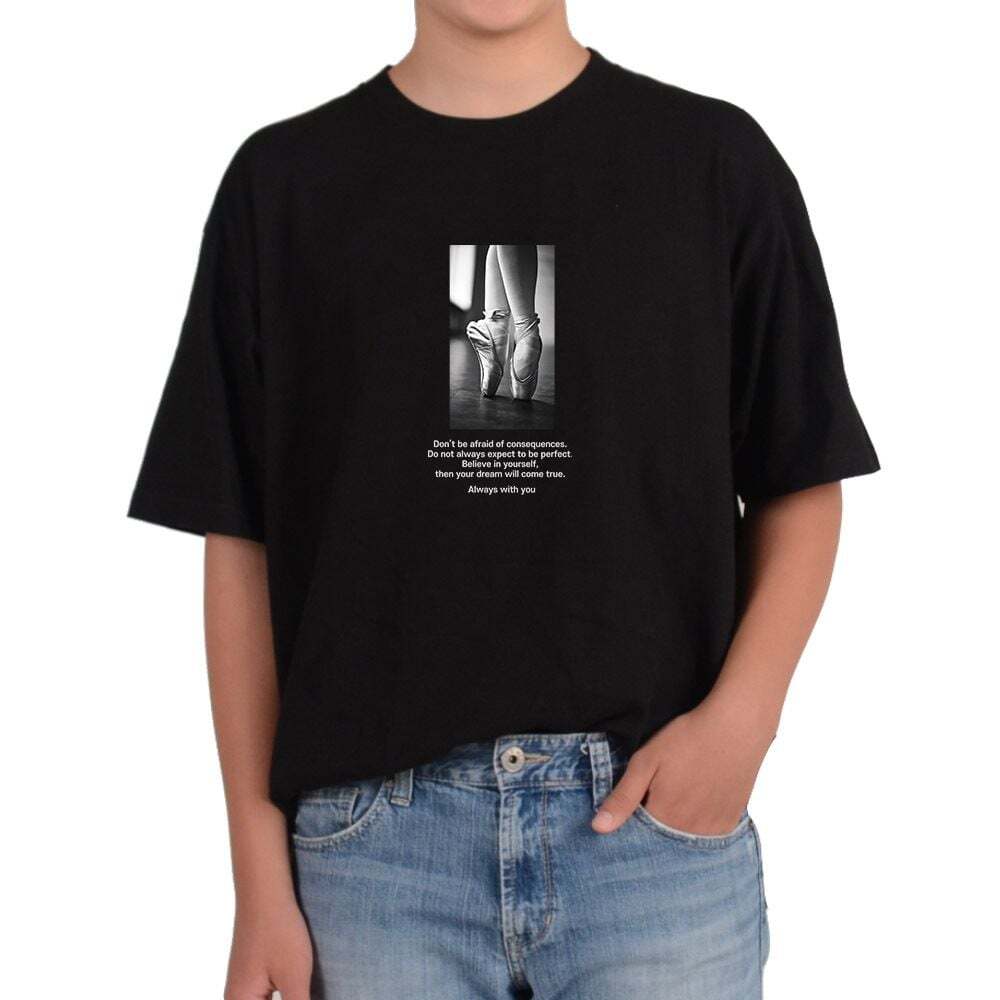 오너클랜 반팔라운드 발레슈즈 무용 노력 열정 그림 전사이즈