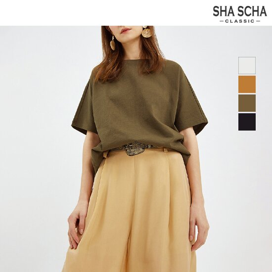 [홈쇼핑인기]샤샤 헤비코튼 크루넥 반팔티셔츠 1종