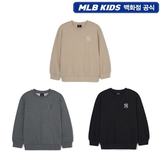 [MLB키즈]베이직 스몰로고 기모 맨투맨 (7AMTB0446)