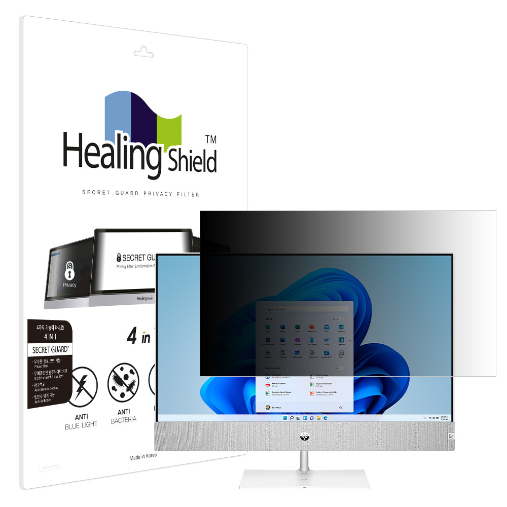힐링쉴드 HP 파빌리온 27-ca1002kr 항균 보안필름 블루라이트차단 양면 정보보안기