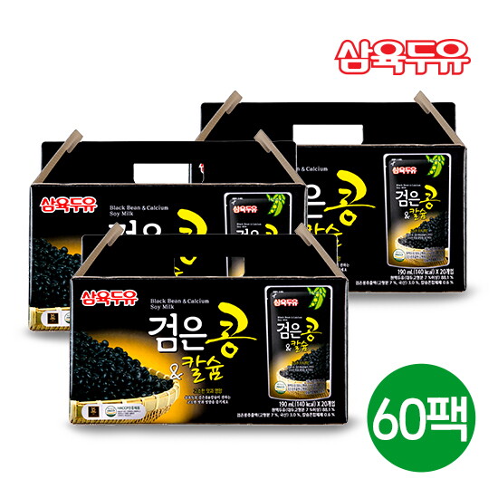 [삼육식품]삼육두유 검은콩 & 칼슘 파우치 190ml 총 60팩