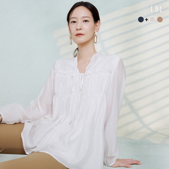 [LBL](런칭가 69,900원)26SS SHEER 프릴 블라우스 2종