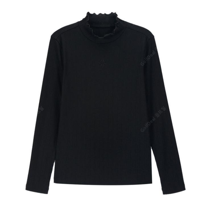 기타 BRAND 기타 볼빅 여성 골지 넥셔링 베이스레이어 VLBSO901_BK