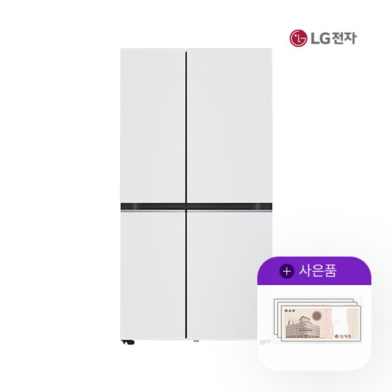 [렌탈]LG전자 [렌탈] LG 오브제 베이직 832L 냉장고 화이트 S834MWW1D 월38500원 5년약정/60개월 의무사용